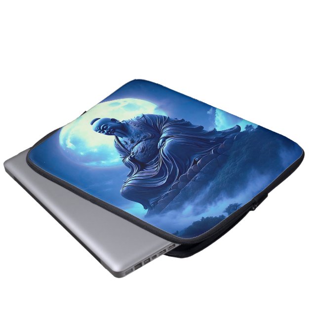The Moon’s Blessing Over the Celestial Statue Laptop Sleeve (Front Bottom)