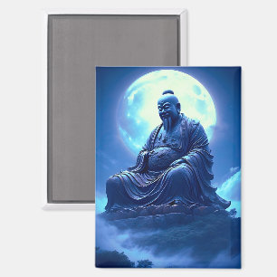 The Moon’s Blessing Over the Celestial Statue Magnet