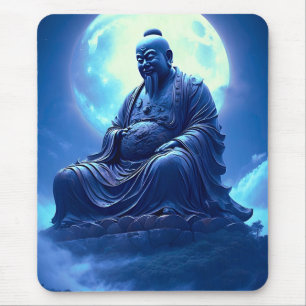 The Moon’s Blessing Over the Celestial Statue Mouse Pad