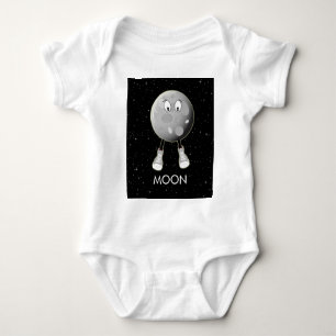 The Moon & Stars in Space Baby Bodysuit