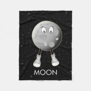 The Moon & Stars in Space Fleece Blanket