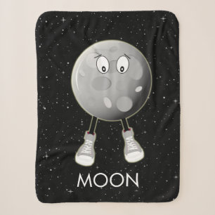 The Moon & Stars in Space Sherpa Blanket