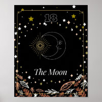 The Moon tarot card, celestial