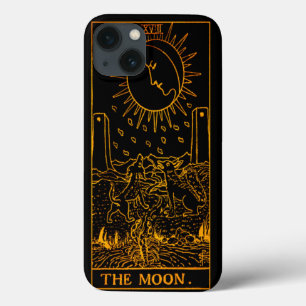 The Moon Tarot Card Gold And Black Major Arcan iPhone 13 Case