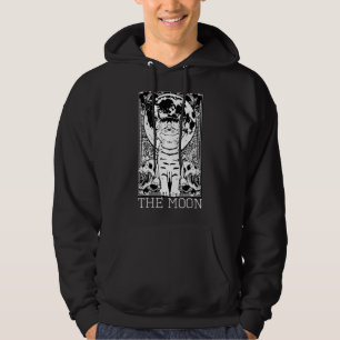 The Moon Tarot Card Spooky Cat Witchy Gothic Wicca Hoodie