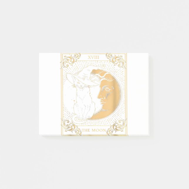 The Moon Tarot XVII Inspired Black Cat Witch Hat H Post-it Notes (Front)