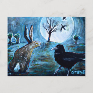 The moon, the hare and the crow postcard