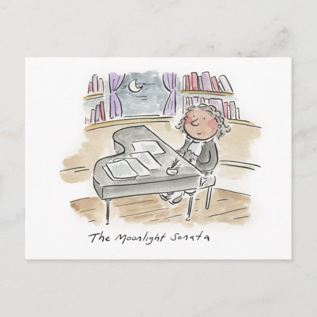 The Moonlight Sonata, Ludwig Van Beethoven Postcard (Front)