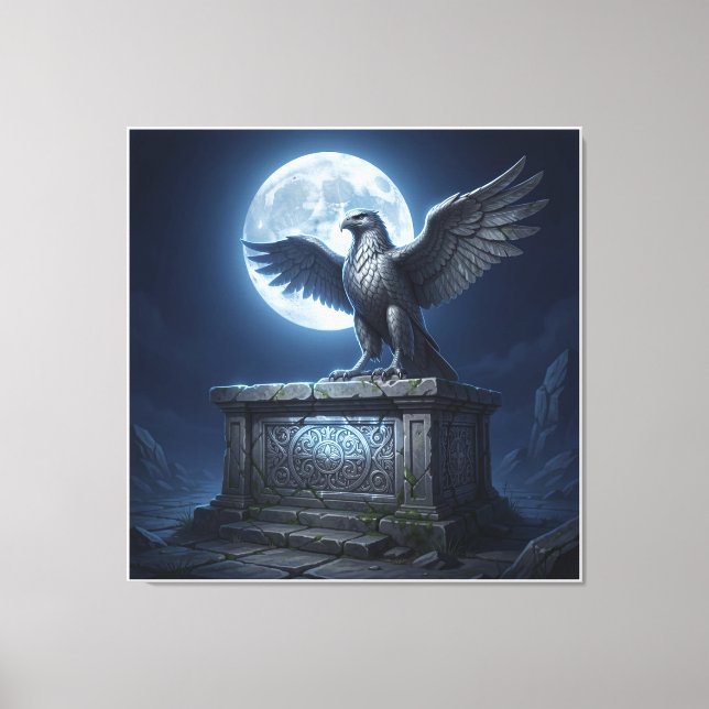 The Moonlit Sovereign Eagle Canvas Print (Front)