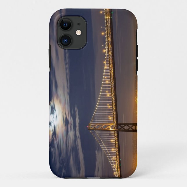 The moonrise tonight over the Bay Bridge Case-Mate iPhone Case (Back)