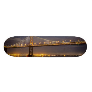 The moonrise tonight over the Bay Bridge Skateboard