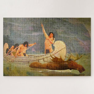 The Moose Chase George de Forest Brush 1888 Jigsaw Puzzle