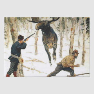 The Moose Hunt by Frederic Remington Tissue Paper
