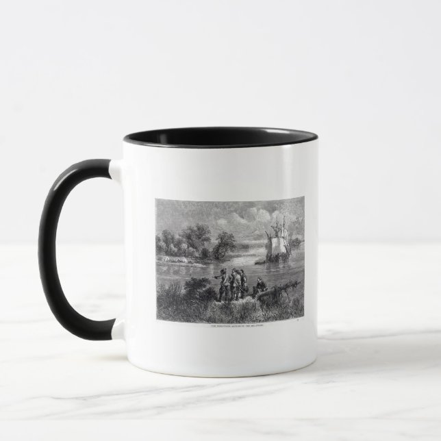 The Moravians Ascending the Delaware Mug (Left)