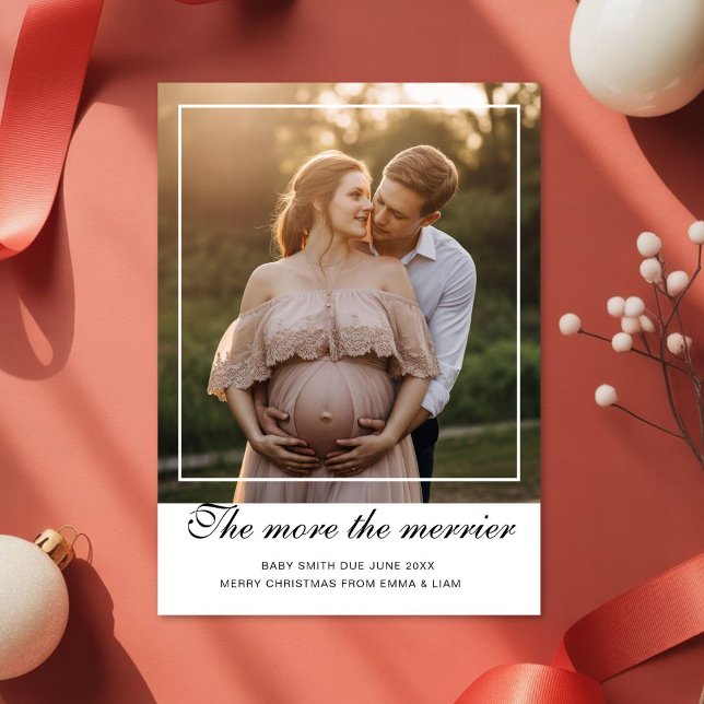 The More Grow Holiday Pregnancy Announcement Card (Creator Uploaded)