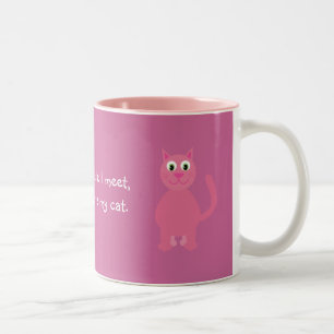 The More I Love My Cat Customizable Charity Pink Two-Tone Coffee Mug