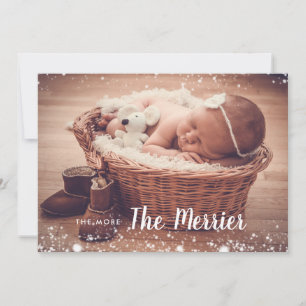 The More The Merrier Birth Announcement Photo