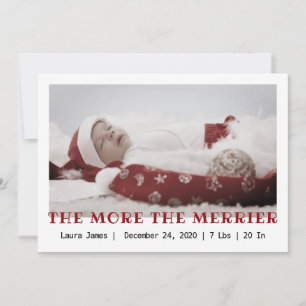 the more the merrier Christmas birth announcement