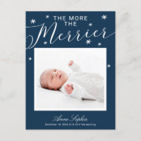 The More The Merrier Christmas Birth Announcement
