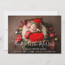 The More the Merrier Cute Photo Christmas Birth
