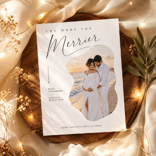 The More The Merrier Elegant Maternity Holiday Card