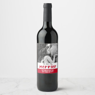 The More The Merrier Personalized Pregnancy  Wine Label