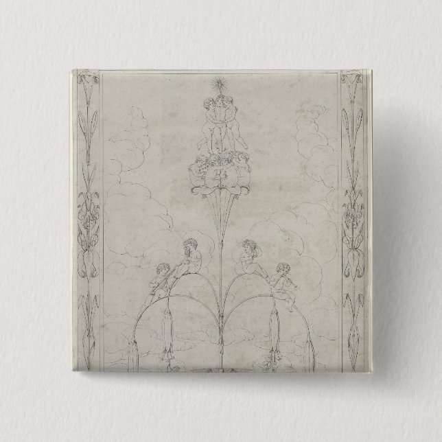 The Morning, 1803 2 Inch Square Button (Front)