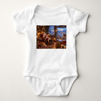 The Morning After Christmas Santa and Reindeer Baby Bodysuit