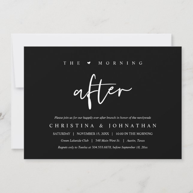 The Morning After, Happily Ever After Brunch Invitation (Front)