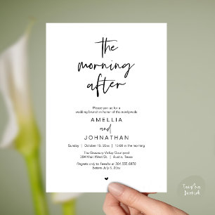 The morning after, Modern Post Wedding Brunch Invitation