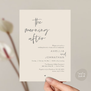 The morning after, Modern Post Wedding Brunch Invitation