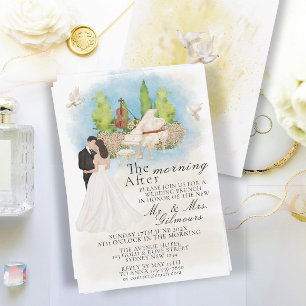 The Morning After Piano Violin Bride&Groom doves Invitation