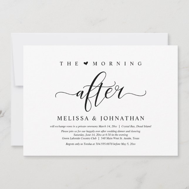 The Morning After, Post Wedding Brunch Celebration Invitation (Front)