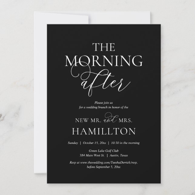 The Morning After, Post wedding Brunch Celebration Invitation (Front)