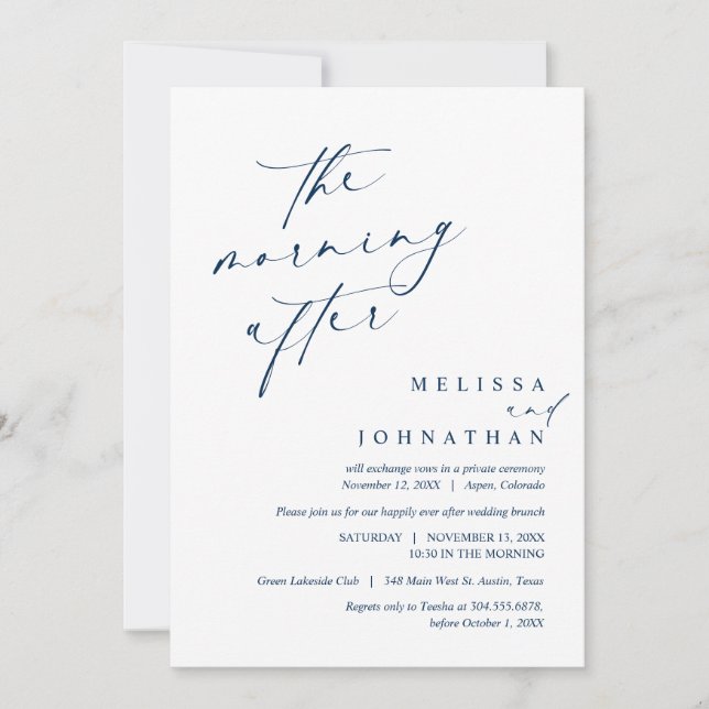 The Morning After, Post Wedding Brunch Celebration Invitation (Front)