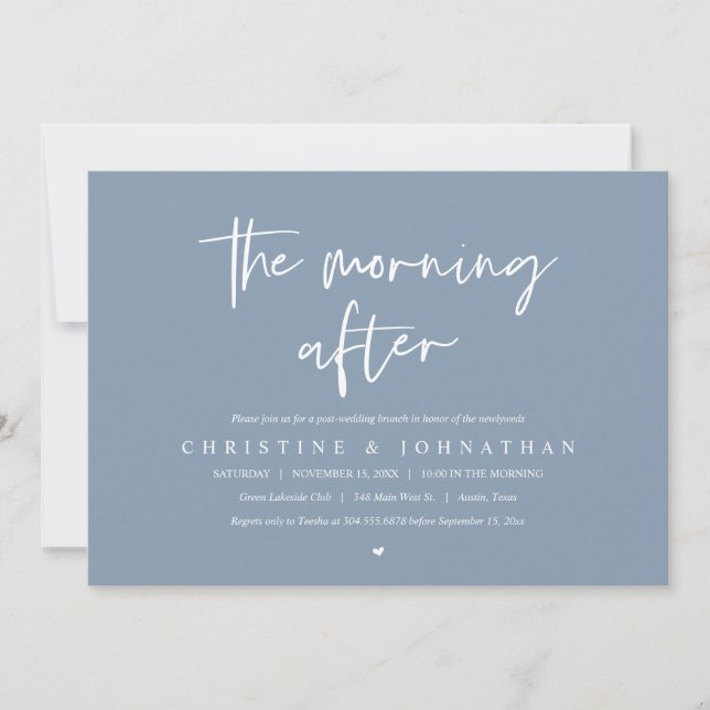 The Morning After, post wedding brunch celebration Invitation (Front)
