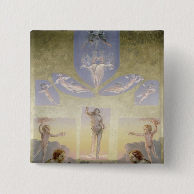 The Morning , c.1808-9 2 Inch Square Button (Front)