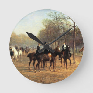 The Morning Ride, Rotten Row, Hyde Park, 1894 (oil Round Clock