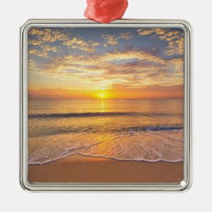 The Morning Sun at Seaside Metal Ornament