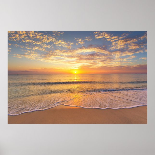 The Morning Sun at Seaside Poster (Front)