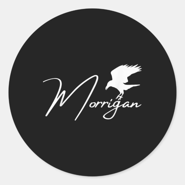 The Morrigan, Celtic Goddess Of War, Pagan, Witch  Classic Round Sticker (Front)