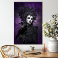 The Morrigan Purple Black Raven Goddess Art