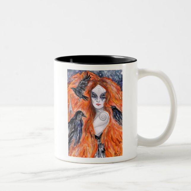 The Morrigan -  Warrior Queen Two-Tone Coffee Mug (Right)