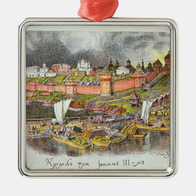 The Moscow Kremlin in the time of Tsar Ivan III Metal Ornament (Front)