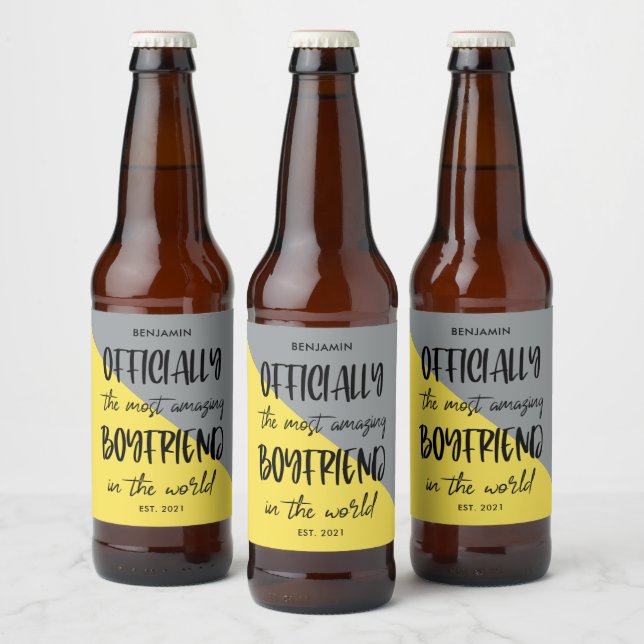The Most Amazing Boyfriend Year Established Beer Bottle Label (Bottles)