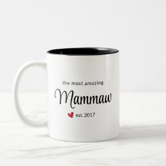 The Most Amazing Mammaw Est Date Photo Gift Two-Tone Coffee Mug