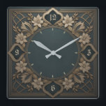The most beautiful Art Deco Square Wall Clock<br><div class="desc">Great clock design. You will love it like others. Be free to use this design for other product you like or to customize and add your text. Follow me for more. Thank you. Have a nice day.</div>