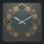 The most beautiful Art Deco Square Wall Clock<br><div class="desc">Great clock design. You will love it like others. Be free to use this design for other product you like or to customize and add your text. Follow me for more. Thank you. Have a nice day.</div>