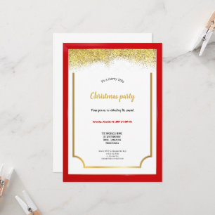 the most elegant red and gold christmas invitation