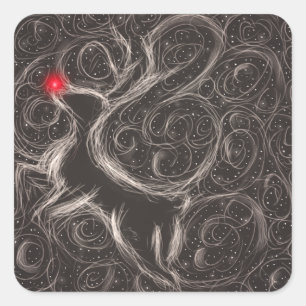 The Most Famous Reindeer Square Sticker